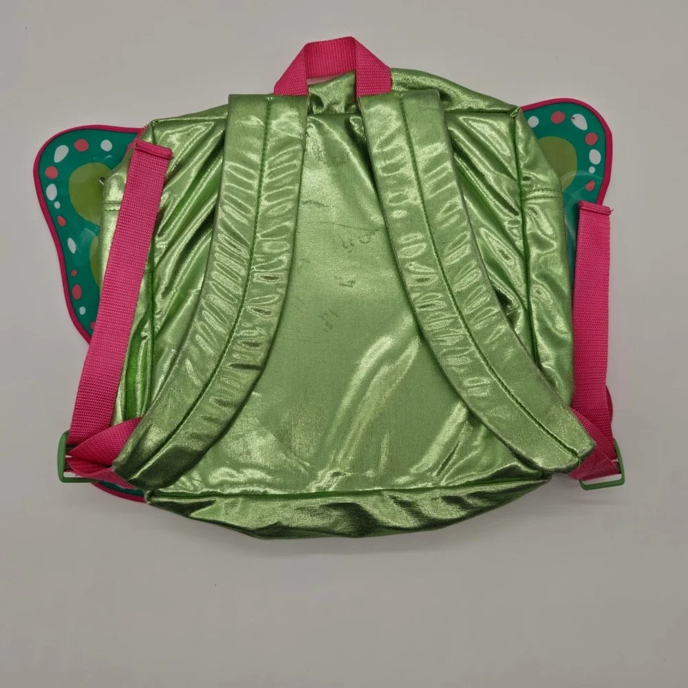 American Girl Butterfly Doll Carrier Backpack Green Pink Glitter Wings Bag
